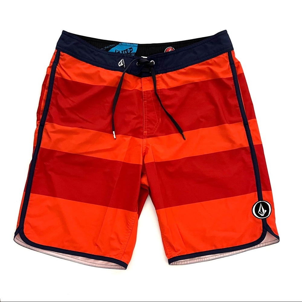 Volcom Pure Function Mens Swim Trunks 
Board Shorts Size 34 Striped Orange